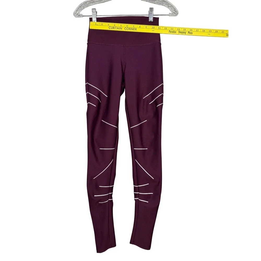 ALO YOGA High-Waist Sequence Leggings, Dark Plum, Size XS